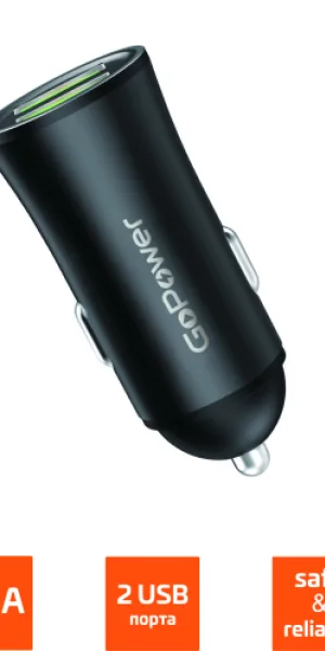 Автомобильное З/У GoPower GPC07-2U 2USB черный 00-00022626