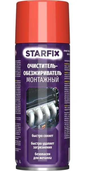 Очиститель-обезжириватель монтажный STARFIX (аэрозоль) 650мл SM-68652-1