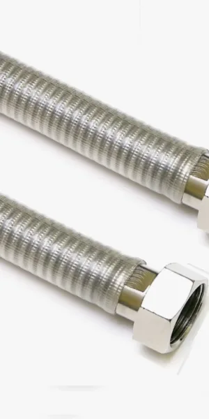 Подводка OVERCON для газа и воды 1/2" 150см г/г металлическая сильфонного типа с ПВХ покрытием