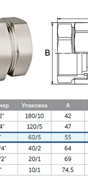Американка 1" (25мм) вн/нр прямая