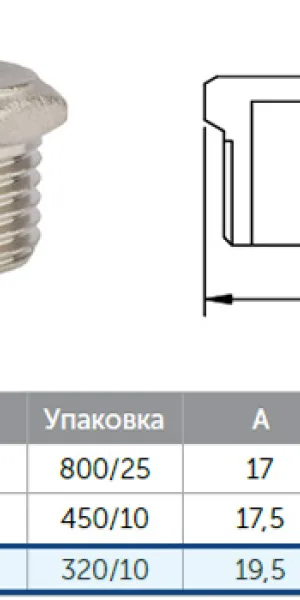 Заглушка латунная 3/4" наружная резьба