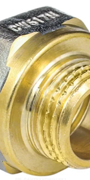 Переходник латунный 1"1/2гайка х3/4"штуцер (40х20мм)