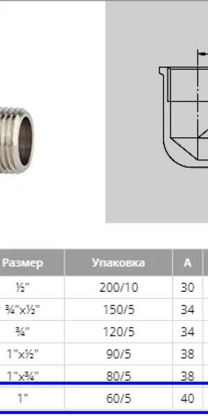 Угольник латунный 1" (25мм) г/ш