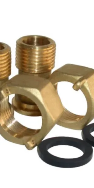 Соединитель для водосчетчика 1/2"штуцер - 3/4"гайка  (пара)