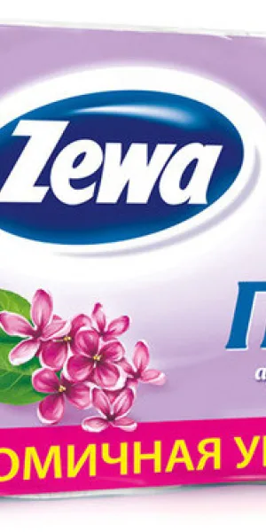 Туалетная бумага ZEWA ПЛЮС 2-х слойная СИРЕНЬ, 8шт 144105