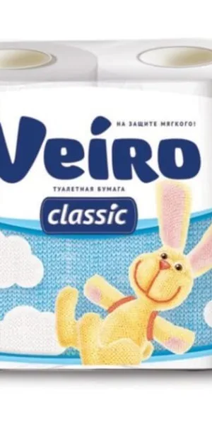 Бумага туалетная "Veiro Classic" 2-х слойная 4 рулона  белая 5с24