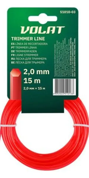 Леска для триммера ВОЛАТ  2,0мм шестигранник 15м  51010-03