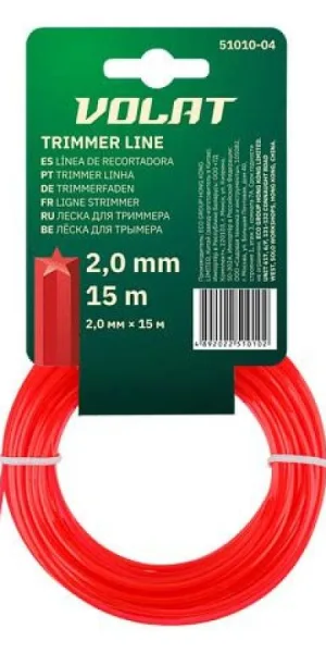 Леска для триммера ВОЛАТ  2,0мм звезда 15м  51010-04
