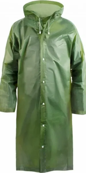 Плащ-дождевик Komfi ЭВА, 75х120см., на кнопках, с капюшоном, р-р 52-54, зелёный, EVA005G