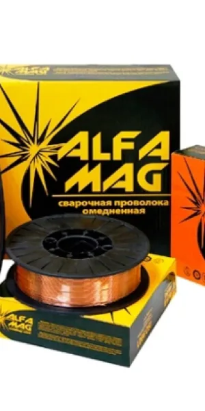 Проволока сварочная омедненная 0.8мм 5кг "AlfaMag" SG-2