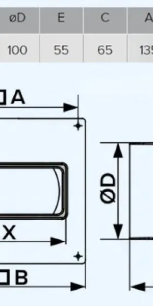 Соединитель "ЭРА" 511SK10NP фланец D100мм, переходник 55х110мм