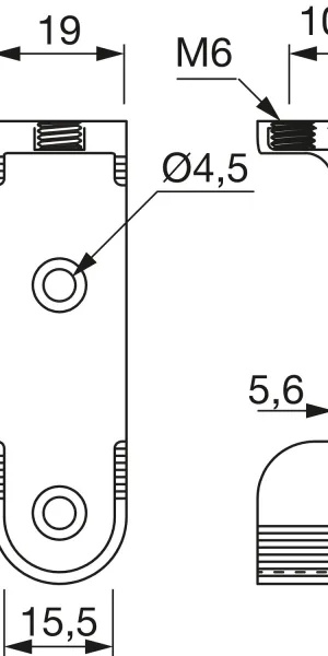 Держатель для одёжной штанги овал 30х15 RT-03 метал