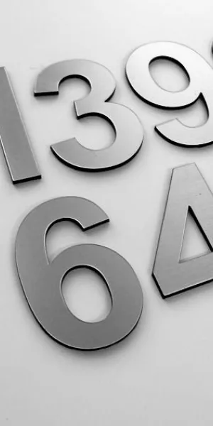 Цифра дверная h-75мм, нержавейка №6