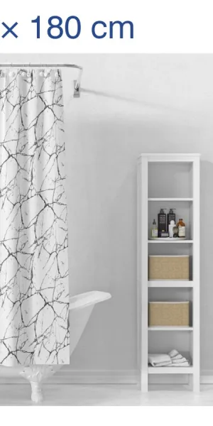 Штора для ванной PERFECTO LINEA 180х180см белый мрамор  36-118201