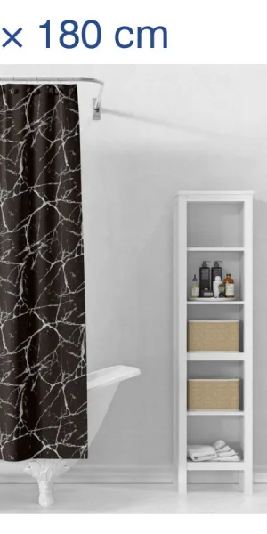 Штора для ванной PERFECTO LINEA 180х180см черный мрамор 36-118202