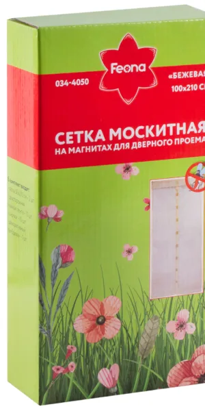 Сетка москитная "Feona" бежевая, на магнитах 1х2.1м 034-4050