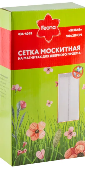 Сетка москитная "Feona" белая, на магнитах 1х2.1м 034-4049