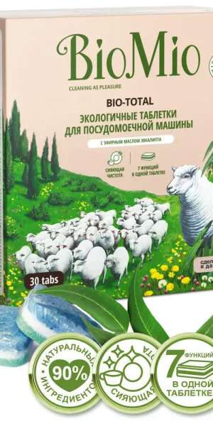 Таблетки для посудомоечной машины BioMio Bio-Total Эвкалипт, 30шт 510.04090.0101