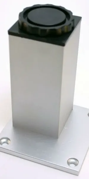 Опора мебельная, 40х40мм, h-100-130мм, алюминий