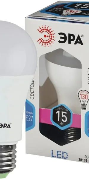 Лампа светодиодная груша 15W ЭРА LED A60-15W-840-E27 дневной свет Б0033183