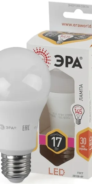Лампа светодиодная груша 15W ЭРА LED A60-15W-840-E27 дневной свет Б0033183
