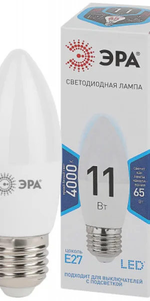 Лампа светодиодная свеча Е-27 11W Эра 840 холодный свет В-35 Б0032983