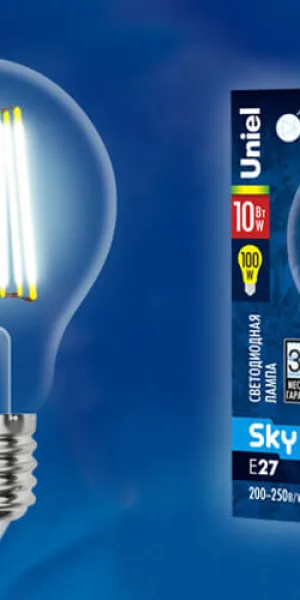 Лампа светодиодная Filament груша 10(100)W Е-27 А-60 тип UNEL sky белый свет UL-00002626