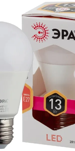 Лампа светодиодная груша 13W ЭРА LED A60-13W-827-E27 тёплый свет  Б0020536