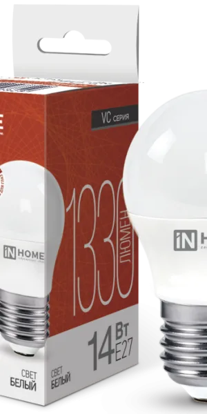 Лампа Светодиодная LED-ШАР-VC 14Вт 230В Е27 4000К 1330Лм IN HOME 4690612047829