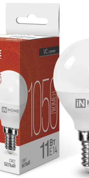 Лампа Светодиодная LED-ШАР-VC 11Вт 230В Е14 4000К 1050Лм IN HOME 4690612020594