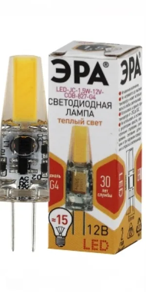 Лампа светодиодная G4 Эра 1.5W 12V 827  тёплый свет  Б0033197