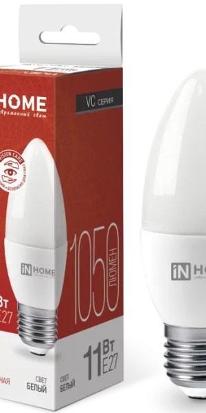 Лампа Светодиодная LED-СВЕЧА-VC 11Вт 230В Е27 4000К 1050Лм IN HOME 4690612020495