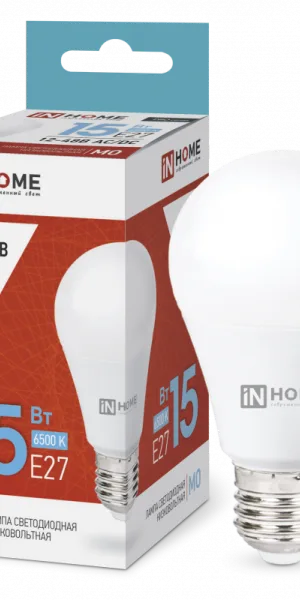 Лампа светодиодная "IN HOME" груша 15W Е-27 низковольтовая 12-48В, 6500К, 1200Lm 4690612036366