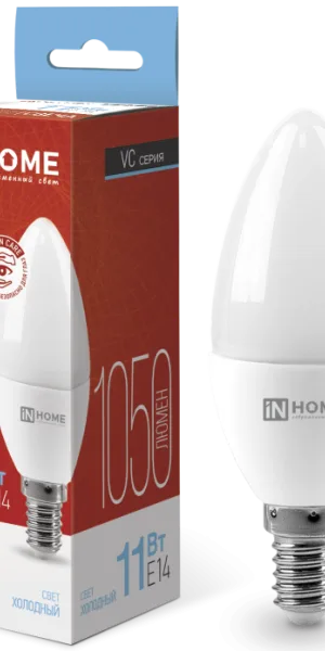 Лампа Светодиодная LED-СВЕЧА-VC 11Вт 230В Е14 6500К 1050Лм IN HOME 4690612024844