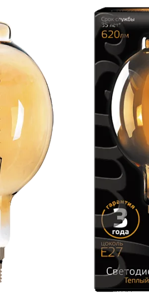 Лампа LED Gauss Vintage Filament Flexible  BT180 8W E27 180*360mm Amber 620lm 2400K 152802008 - - -р
