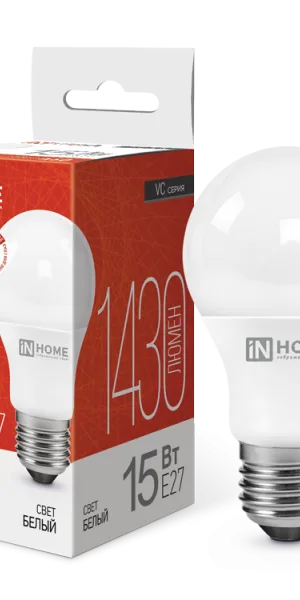Лампа светодиодная LED-A60-VC груша 15W Е-27 4000К дневной свет, 1430Lm IN HOME 4690612020273
