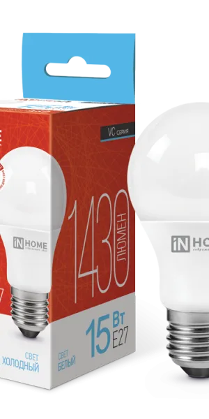 Лампа светодиодная LED-A60-VC груша 15W Е-27 6500К холодный свет, 1430Lm IN HOME 4690612020280