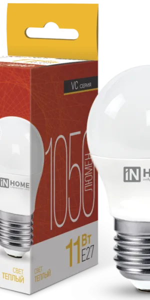 Лампа Светодиодная LED-ШАР-VC 11Вт 230В Е27 3000К 1050Лм IN HOME 4690612020600