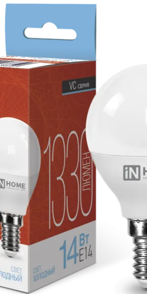 Лампа Светодиодная LED-ШАР-VC 14Вт 230В Е14 6500К 1330Лм IN HOME 4690612047850