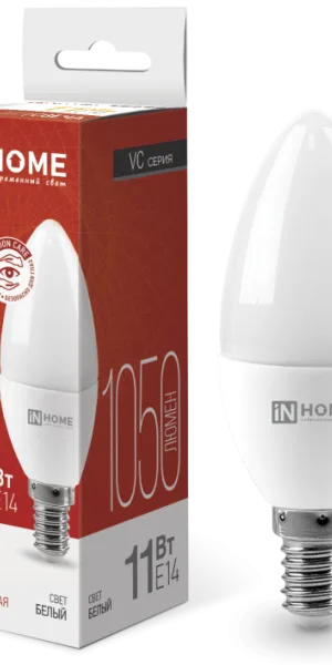 Лампа Светодиодная LED-СВЕЧА-VC 11Вт 230В Е14 4000К 1050Лм IN HOME 4690612020471