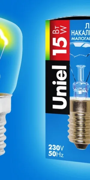 Лампа для холодильника 15Вт "Uniel" IL-F25-CL15/E14   01854