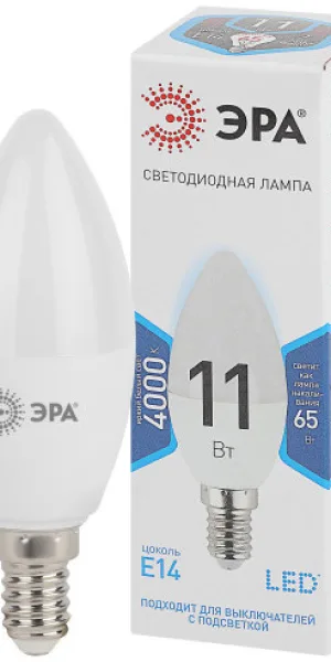 Лампа светодиодная свеча Е-14 11W Эра 840 холодный свет В-35 Б0032982