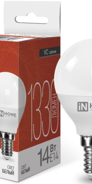 Лампа Светодиодная LED-ШАР-VC 14Вт 230В Е14 4000К 1330Лм IN HOME 4690612047843