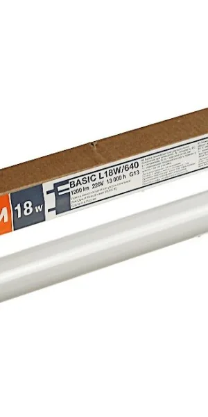 Лампа люминесцентная T8 L 18W/640 OSRAM 18Вт 4000К 1080Лм G13 4008321959652