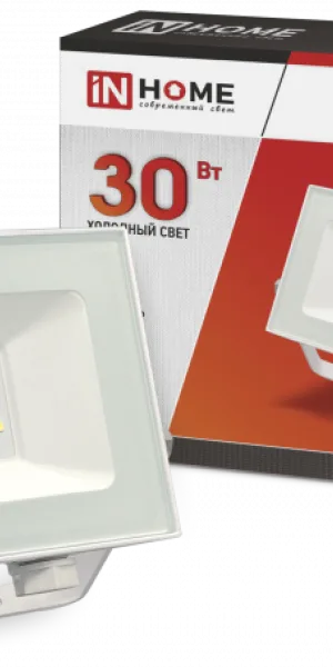 Прожектор диодный 30Вт СДО-7, IP65, 6500K, белый, In Home 4690612034690