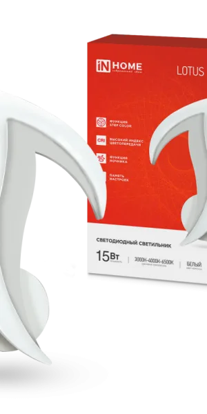 Светильник диодный ELEGANT LOTUS 15Вт 3000-6500K 1200Лм STEP COLOR, белый IN HOME 4690612051420