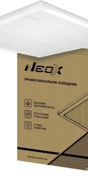 Светильник светодиодный ДВО-02 3665-ПРИЗМА 36Вт 230В 6500К 4020Лм 110лм/Вт 595x595x19 NEOX 038179