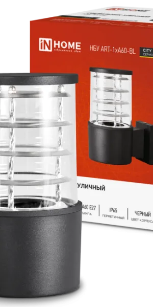 Светильник уличный диодный НБУ ART-1хA60-BL ал., лампа 1хA60 E27 черный IP65 IN HOME 4690612037639