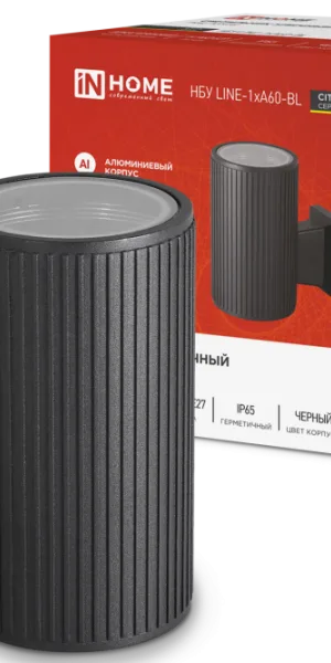 Светильник уличный диодный НБУ LINE-1хA60-BL ал., лампа 1хA60 E27 черный IP65 IN HOME 4690612037936