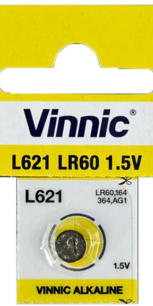 Батарейка часовая VINNIC (364-363) L621, AG1 (цена за 1шт)